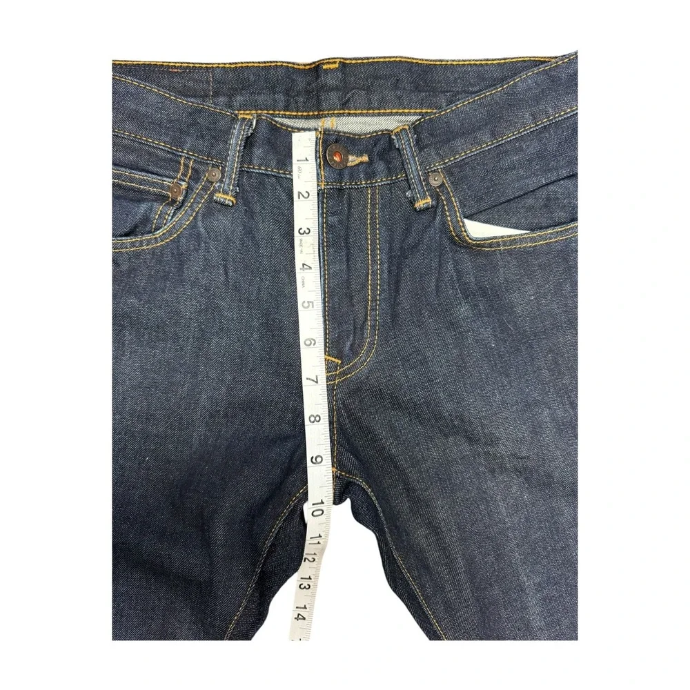 Levi's Skinny Jeans Mens 31x34 Dark Blue Good Selvedge Leather Patch Denim